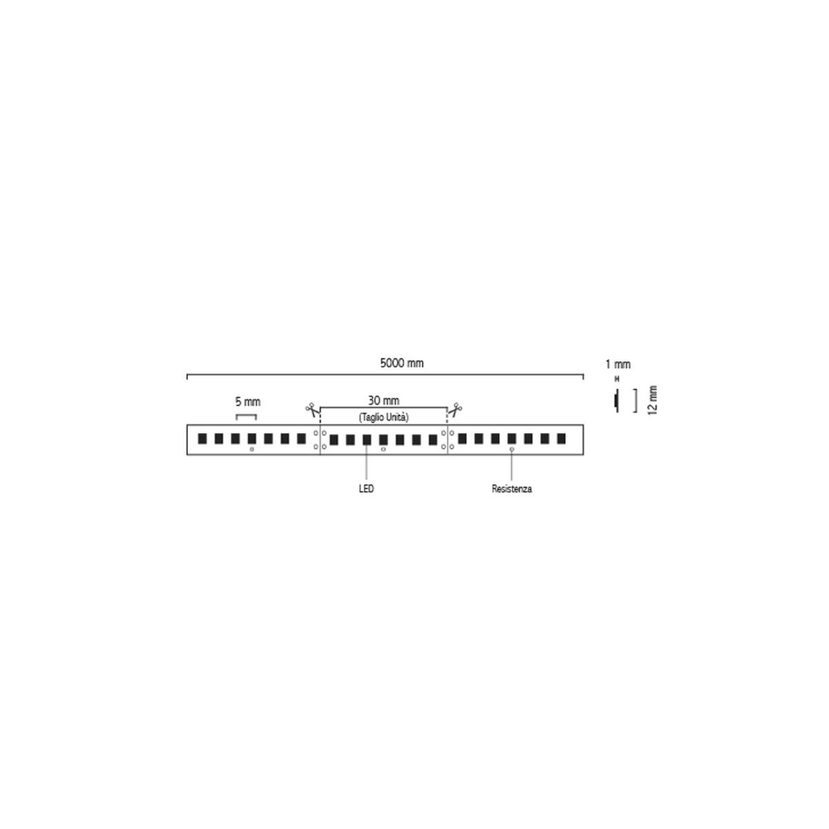 Art. 6102/24V Strip Led 2835 14,4w/mt 4000K 24VDC 2000lm/mt IP20 5MT