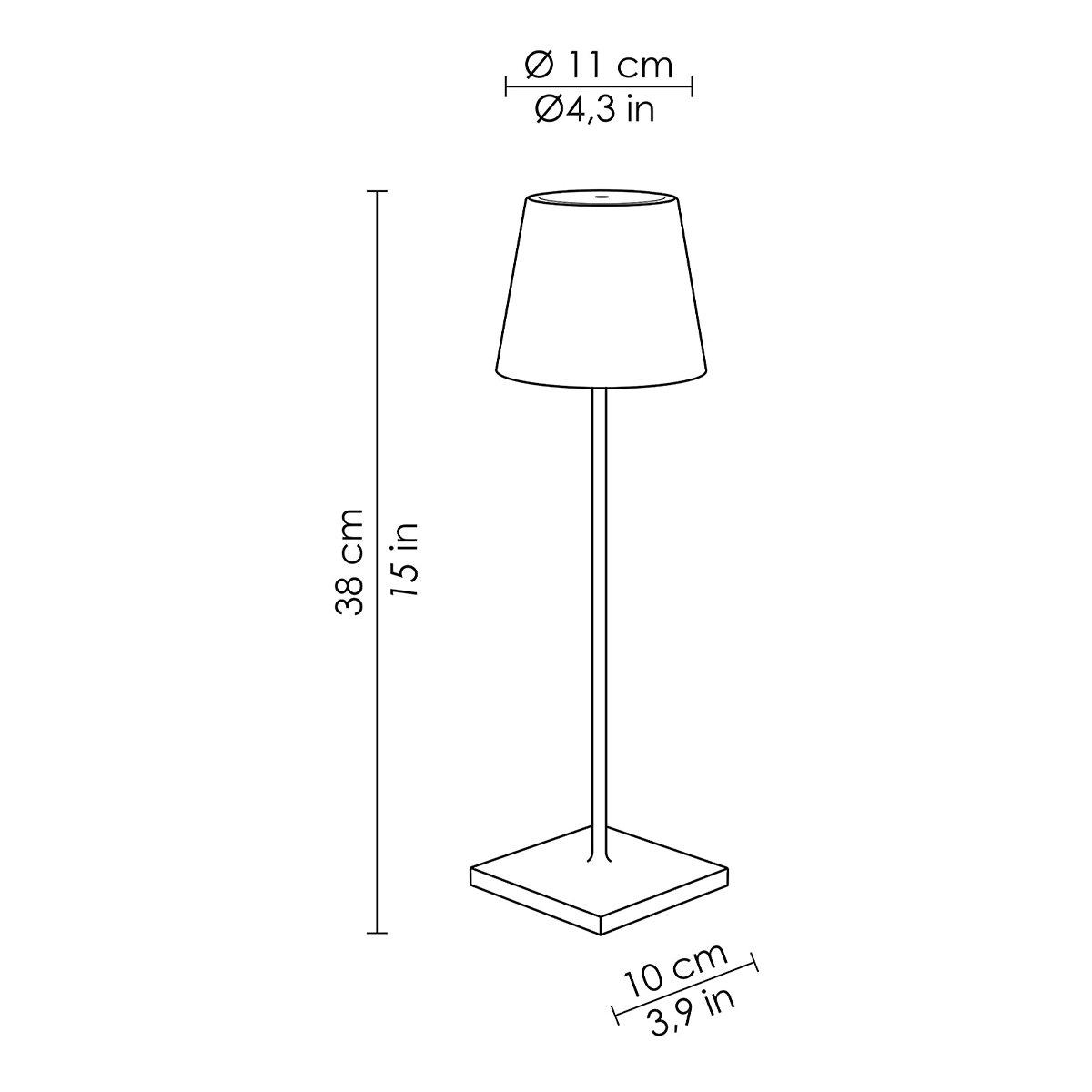 Lampada Serie Poldina Pro Tavolo Ã 111x380mm Ros. Fer. 2,2W LED 188lm 3000K 5Vdc Max 1A IP54
