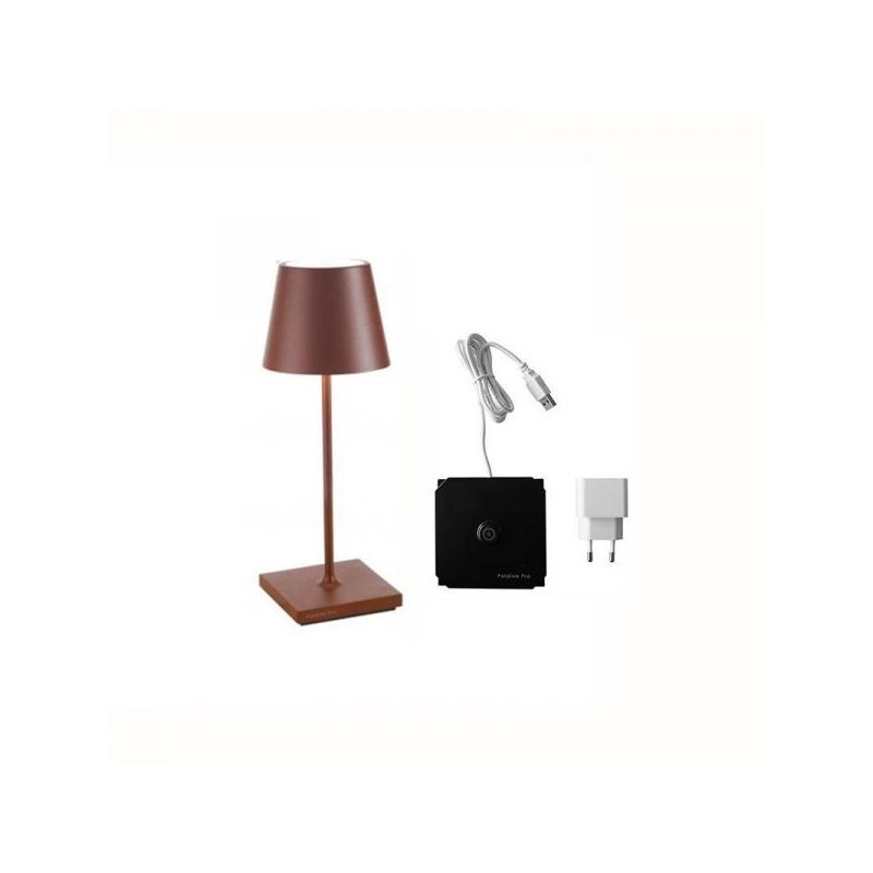 Lampada Serie Poldina Tavolo Mini Pro Ã 111x300mm Corten 2,2W LED 154lm 2700K 5Vdc Max 1A IP54