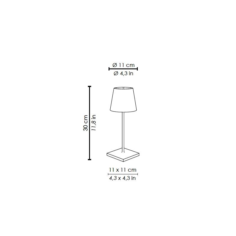 Lampada Serie Poldina Tavolo Mini Pro Ã 111x300mm Grigio Scuro 2,2W LED 154lm 2700K 5Vdc Max 1A IP54