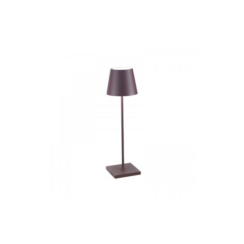 Lampada Serie Poldina Pro Tavolo Ã 111x380mm Bordeaux 2,2W LED 188lm 3000K 5Vdc Max 1A IP54
