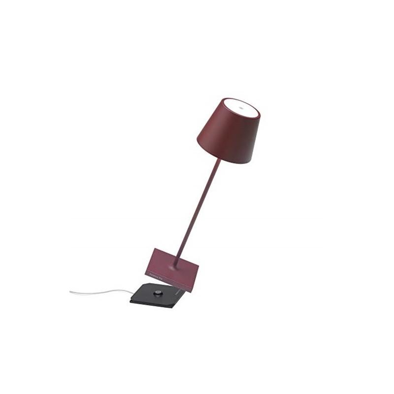 Lampada Serie Poldina Pro Tavolo Ã 111x380mm Bordeaux 2,2W LED 188lm 3000K 5Vdc Max 1A IP54