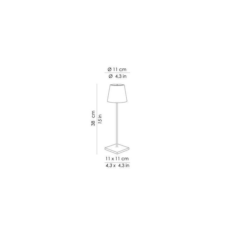 Lampada Serie Poldina Pro Tavolo Ã 111x380mm Bordeaux 2,2W LED 188lm 3000K 5Vdc Max 1A IP54