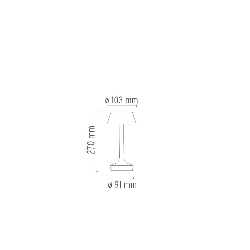 Lampada Da Tavolo Serie BON JOUR UNPLUGGED Led 2,5W 2700K 136lm Finitura Rame H 27cm Flos